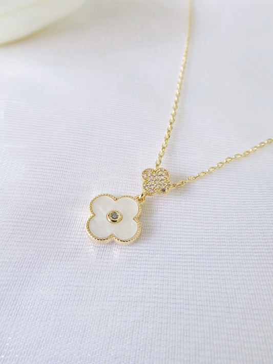 Double Clover Necklace (Gold)