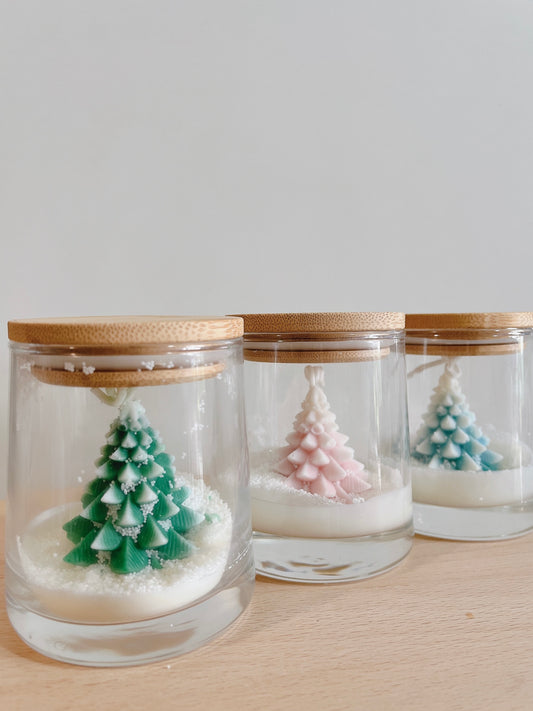 Holiday Christmas Tree Candle Jar