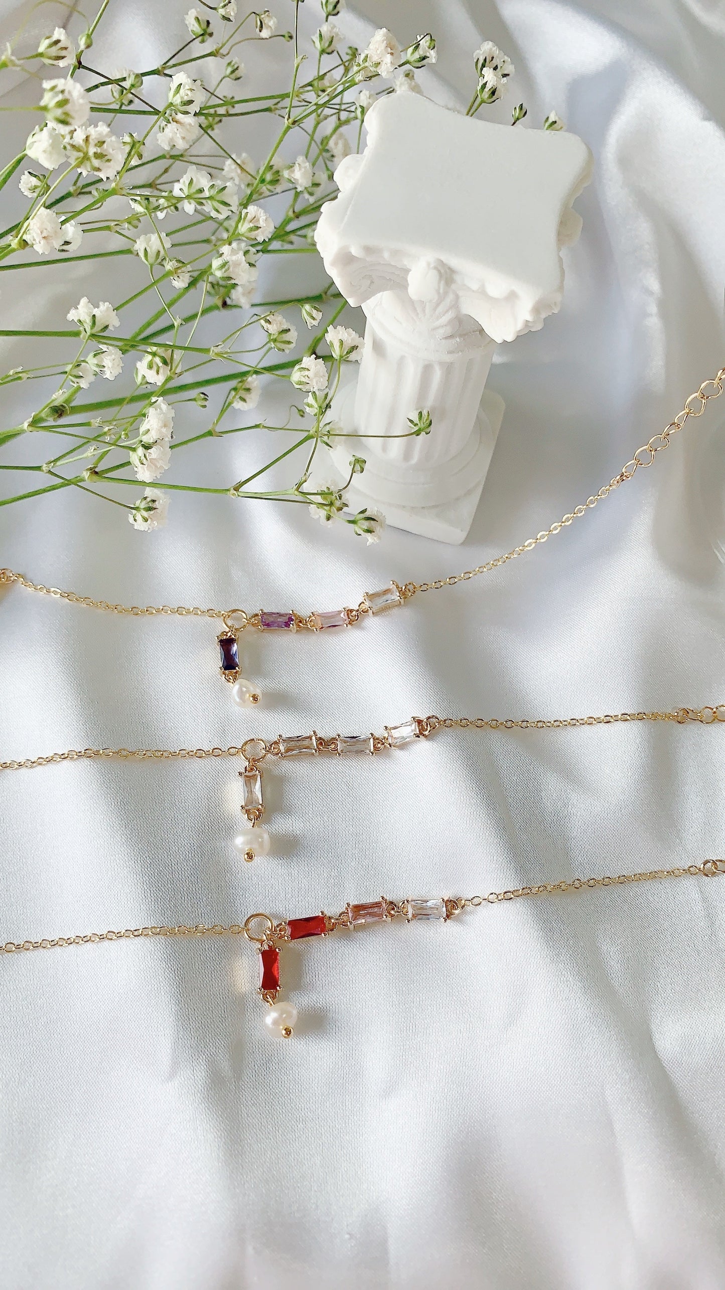 Diamond Gradient Pearl Bracelet (Lilac)