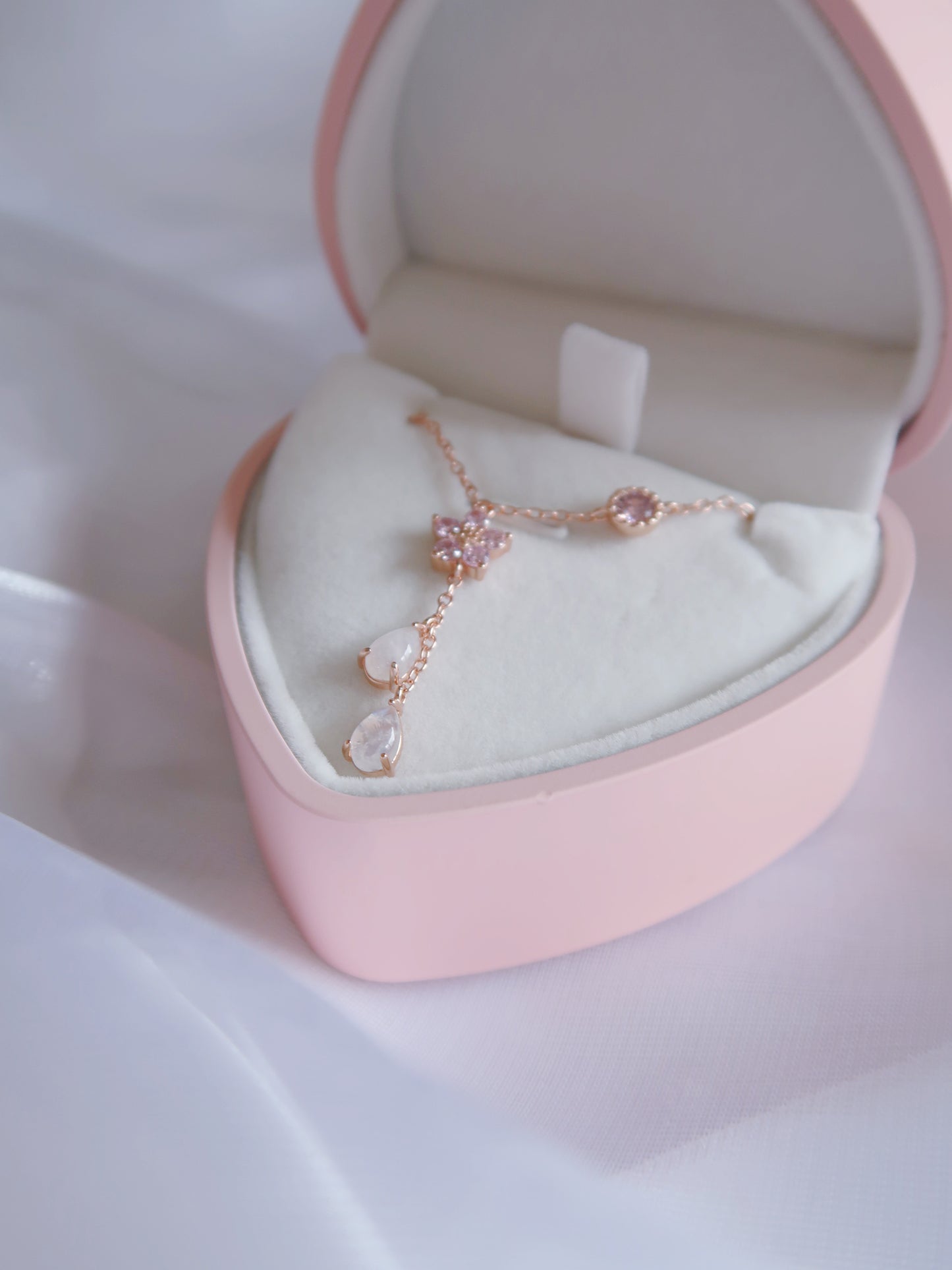 Cherry Blossom Sakura Rose Gold Necklace