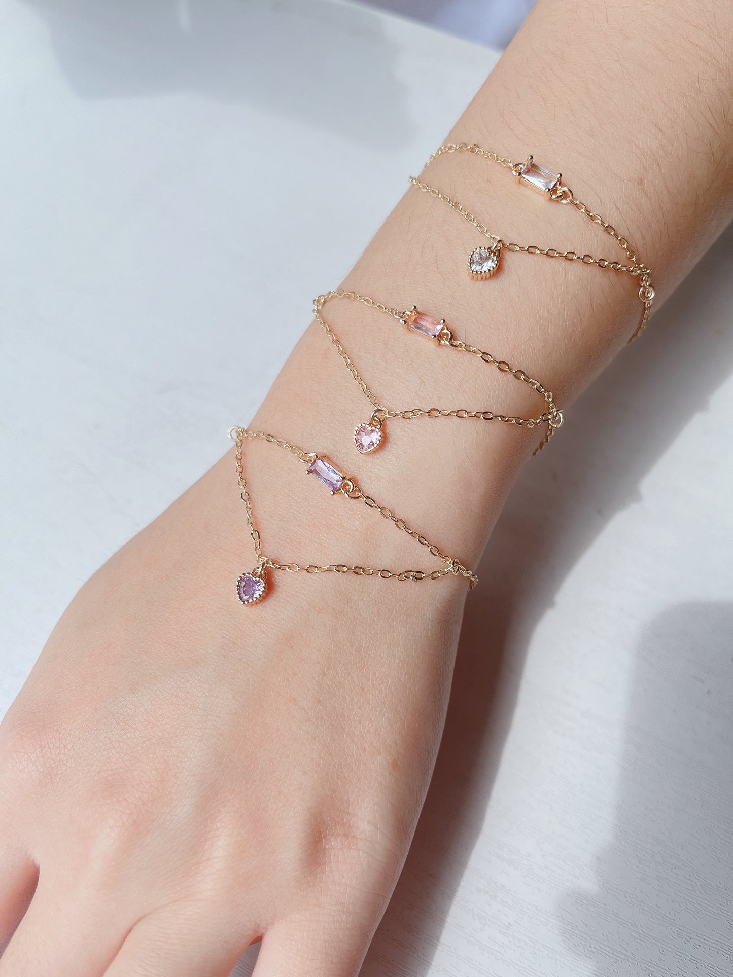 Jewel Heart Layered Bracelet