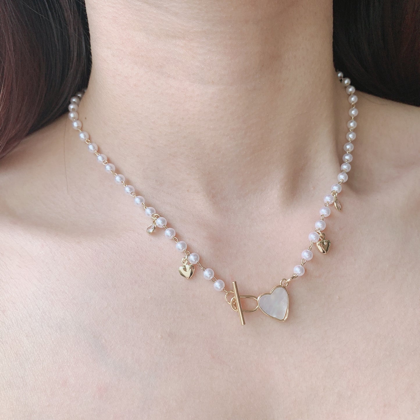 Juliette Pearl Heart Necklace