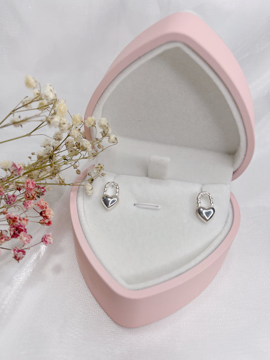 Cupid Heart Silver Earrings
