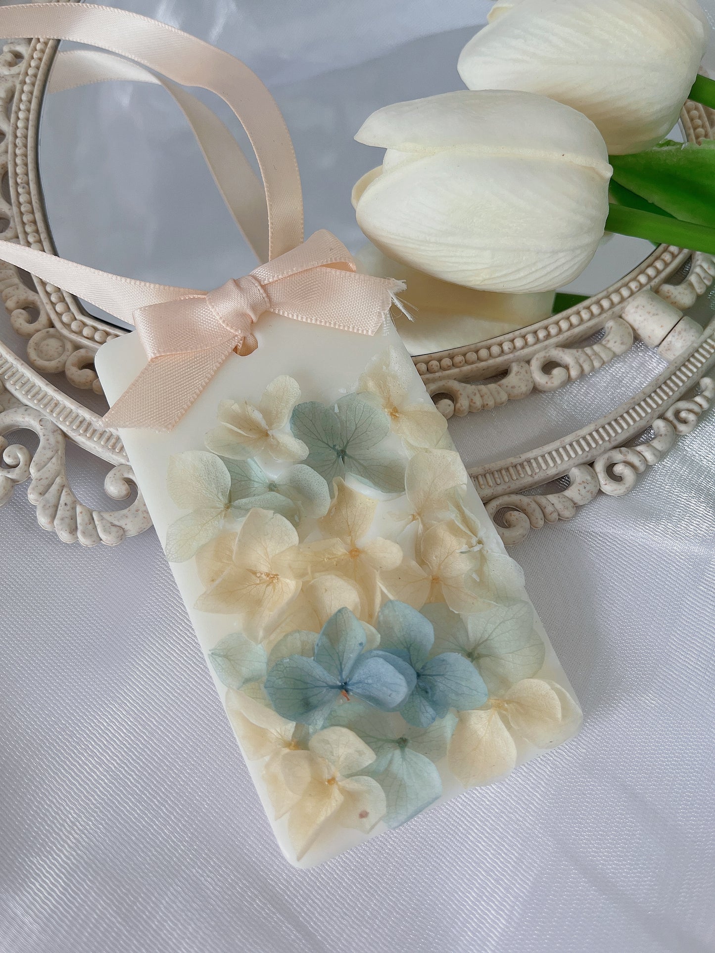 Flower Scented Wax Tablet: Dusty Blue (Square)