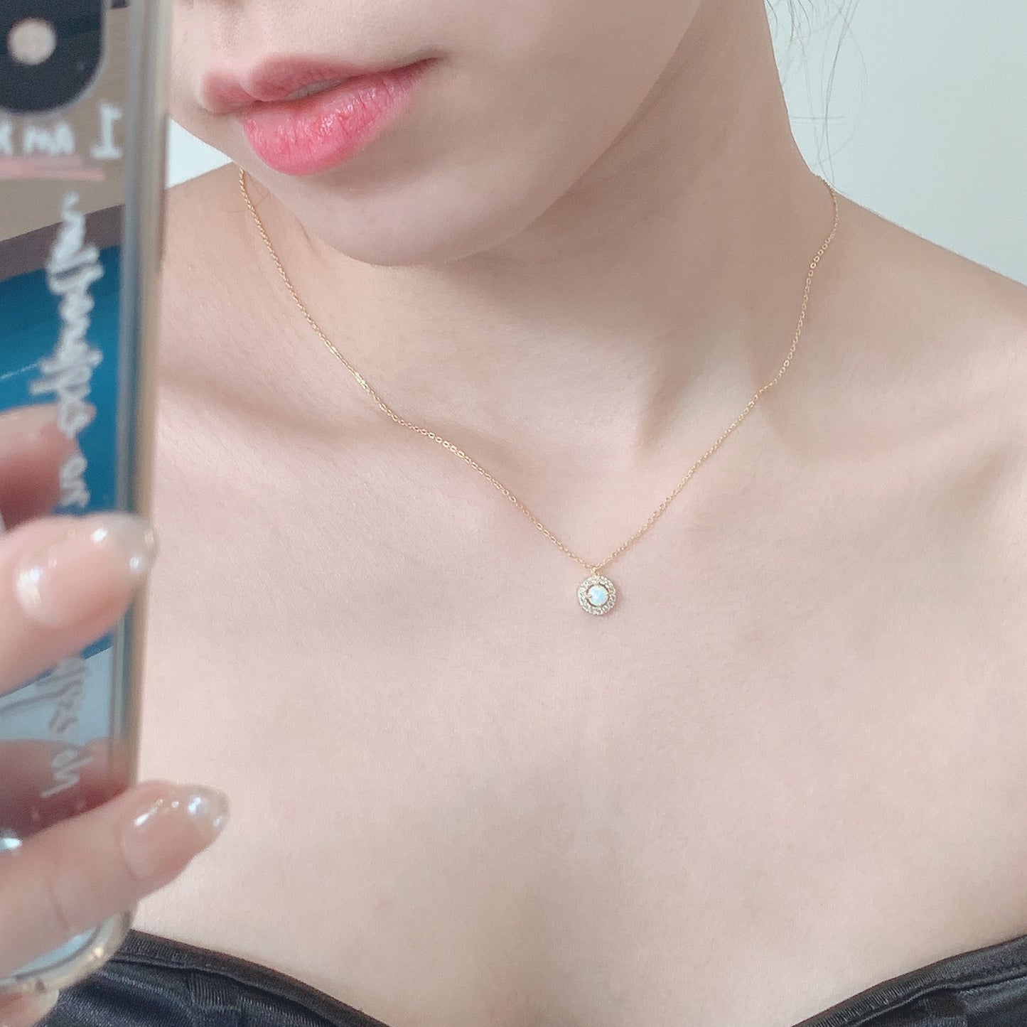 Adore Me Opal Necklace (Circle)