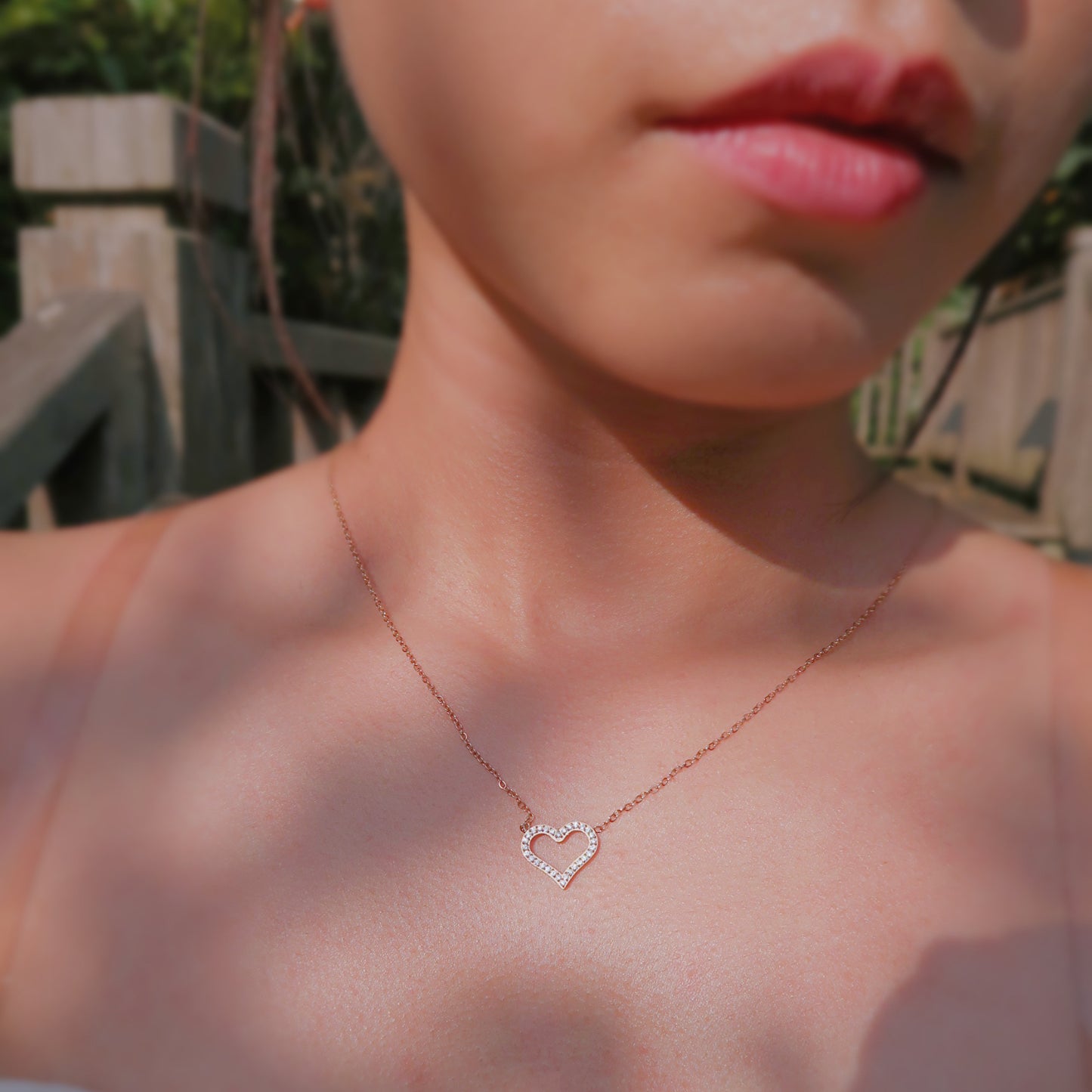 Freya Heart Rose Gold Necklace