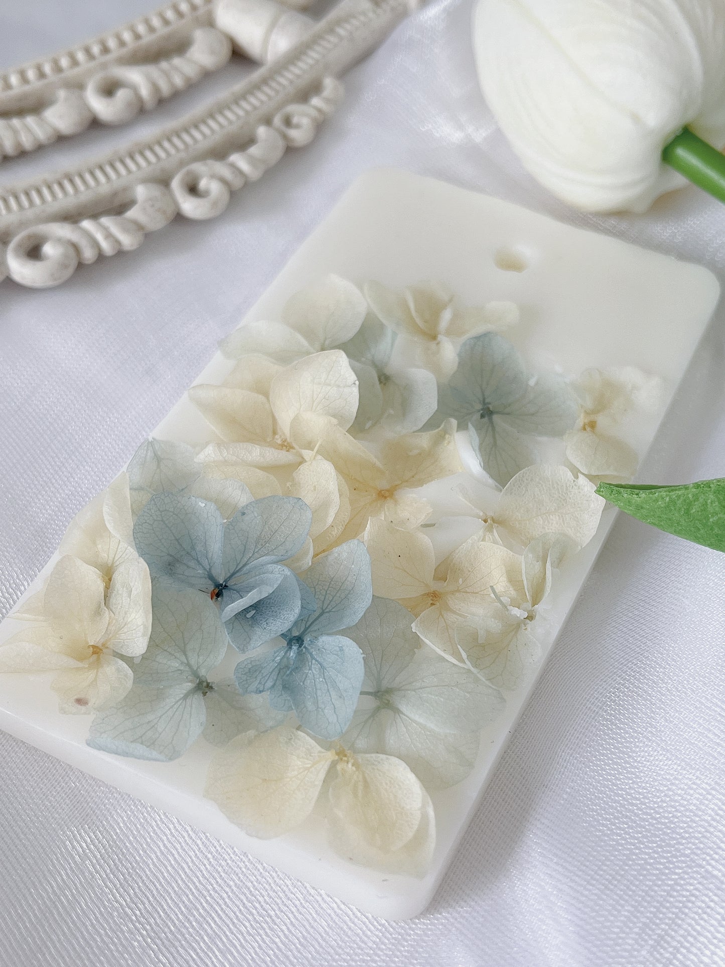Flower Scented Wax Tablet: Dusty Blue (Square)